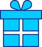 Geschenk Blau gefüllt Symbol vektor