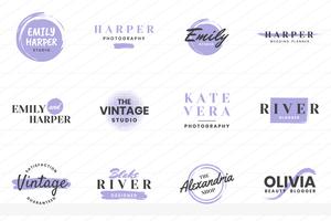 Feminin Vintage Retro Vector Logo för banner