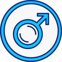 manlig symbol blå fylld ikon vektor