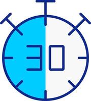 Hälfte Zeit Blau gefüllt Symbol vektor