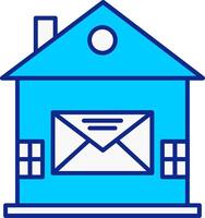 Haus Mail Blau gefüllt Symbol vektor