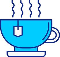 heiß Tee Blau gefüllt Symbol vektor