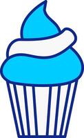 muffin blå fylld ikon vektor