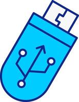 USB Blau gefüllt Symbol vektor