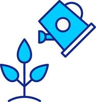 Bewässerung Pflanzen Blau gefüllt Symbol vektor