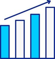 Bar Graph Blau gefüllt Symbol vektor