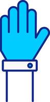 erziehen Hand Blau gefüllt Symbol vektor