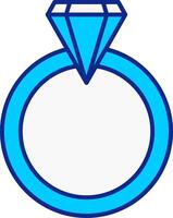 Hochzeit Ring Blau gefüllt Symbol vektor