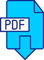 herunterladen pdf Blau gefüllt Symbol vektor