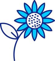 Sonnenblume Blau gefüllt Symbol vektor