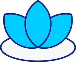 lotus blå fylld ikon vektor