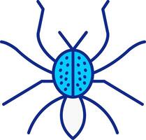 Spinne Blau gefüllt Symbol vektor