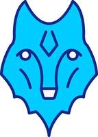 Wolf Blau gefüllt Symbol vektor