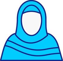 Moslem Frau Blau gefüllt Symbol vektor