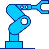 industriell Roboter Blau gefüllt Symbol vektor