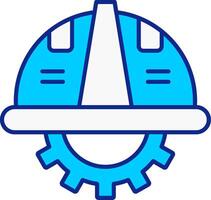 Sicherheit Helm Blau gefüllt Symbol vektor