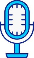 studio mikrofon blå fylld ikon vektor