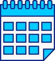 kalender blå fylld ikon vektor