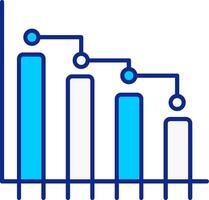 Bar Graph Blau gefüllt Symbol vektor