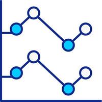 linje Diagram blå fylld ikon vektor