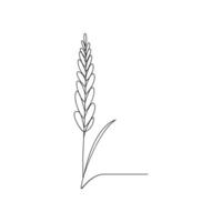 vektor kontinuerlig linje konst teckning av organisk friska mat vete spannmål för bruka logotyp identitet