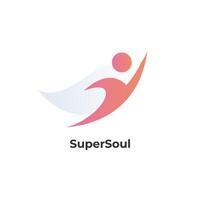 Überseele - - Superheld Sport Menschen Logo Design Vorlage isoliert vektor