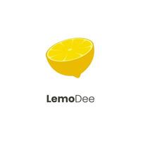 skiva av citron- med droppar logotyp eller ikon begrepp design vektor