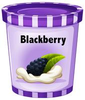 Blackberry yoghurt i lila kopp vektor