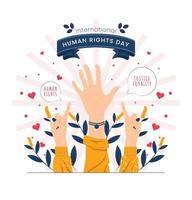 Unterschiedliches Handzeichen auf der Konzeptillustration zum internationalen Tag der Menschenrechte vektor
