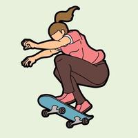 skateboardåkare actionhoppning med skateboard vektor