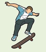 skateboarder spelar skateboard extrem sport action vektor