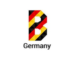 kreativa bokstaven b med 3d tyskland färger koncept. bra för tryck, t-shirt design, logotyp, etc. vektor