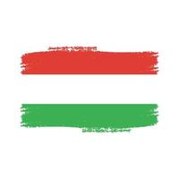 Ungern flagga vektor med akvarell pensel stil