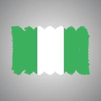 nigeria flagga vektor med akvarell pensel stil