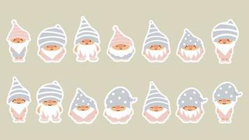 kleiner Garten süße Gnome und Elfen im Cartoon-Stil. charakteristische Feen für Kinder und Kinder. Kawaii-Gnome und Magieelfen-Design. Vektor-Illustration. vektor