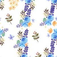 Muster-nahtloses üppiges Aquarellartweinlese-Textilgewebe, Blumenaquarell lokalisiert auf weißem Hintergrund. Entwerfen Sie Blumendekor für Karte, sparen Sie das Datum, Hochzeitseinladungskarten, Plakat, Fahne.
