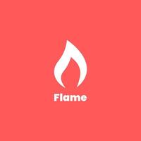 Flamme oder Feuer Logo Design mit rot Hintergrund vektor