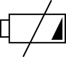 einfach und minimalistisch niedriger Batteriestatus geometrisch gestalten im schwarz und Weiß vektor