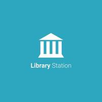 regering, bibliotek eller byggnad logotyp begrepp med kricka bakgrund vektor