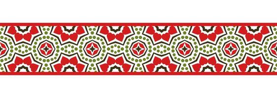 gräns linje sömlös bakgrund. dekorativ design sömlös dekorativ mosaik- gräns mönster. islamisk, indian, arabicum motiv. abstrakt blomma. vektor illustration