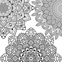 färg bok sidor. mandala bakgrund. indisk antistress medaljong. abstrakt islamic blomma, arabicum henna design, yoga symbol. vektor illustration