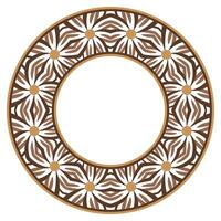dekorativ runda prydnad. keramisk bricka gräns. mönster för plattor eller maträtter. islamisk, indian, arabicum motiv. porslin mönster design. abstrakt blommig prydnad gräns vektor