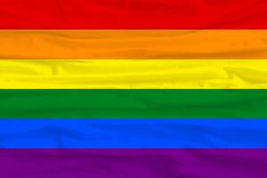 HBTQ stolthet flagga lesbisk, Gay, bisexuell, transpersoner. regnbåge flagga. tyg veck. Gay och lesbisk kärlek. vektor