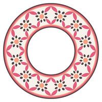 dekorativ runda prydnad. keramisk bricka gräns. mönster för plattor eller maträtter. islamisk, indian, arabicum motiv. porslin mönster design. abstrakt blommig prydnad gräns vektor