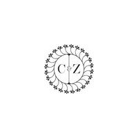 cz enkel bröllop första begrepp med hög kvalitet logotyp design vektor