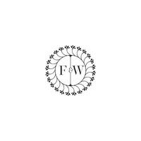 fw enkel bröllop första begrepp med hög kvalitet logotyp design vektor