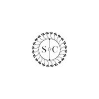 sc enkel bröllop första begrepp med hög kvalitet logotyp design vektor