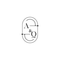 aq linje enkel första begrepp med hög kvalitet logotyp design vektor