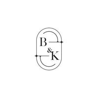 bk Linie einfach Initiale Konzept mit hoch Qualität Logo Design vektor