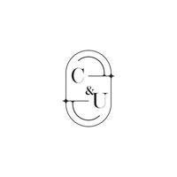 cu linje enkel första begrepp med hög kvalitet logotyp design vektor
